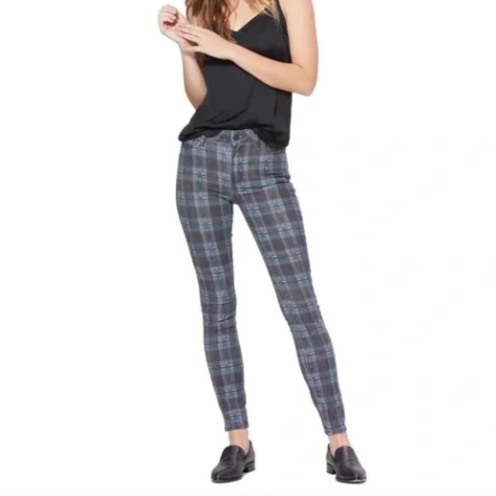 Muted Plaid Paige Hoxton Ankle Jeans SIZE 27